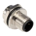 TE Connectivity Circular Connector, 3 Contacts, Front Mount, M12 Plug Male IP67, Nylon Housing T4132012031-000