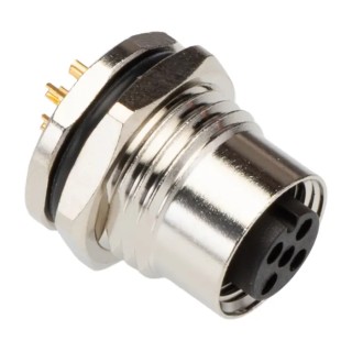 TE Connectivity Circular Connector 5 Contacts Rear Mount M12 Plug Female IP67 Nylon Housing T4131012051-000