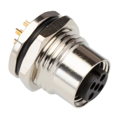 TE Connectivity Circular Connector 5 Contacts Rear Mount M12 Plug Female IP67 Nylon Housing T4131012051-000