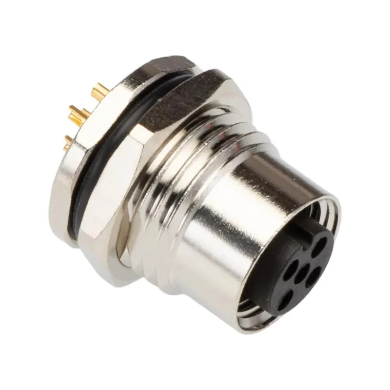 TE Connectivity Circular Connector 5 Contacts Rear Mount M12 Plug Female IP67 Nylon Housing T4131012051-000