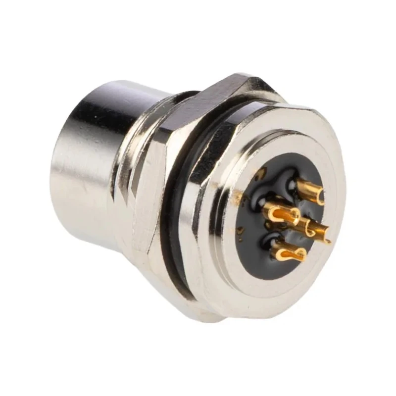 TE Connectivity Circular Connector 5 Contacts Rear Mount M12 Plug Female IP67 Nylon Housing T4131012051-000
