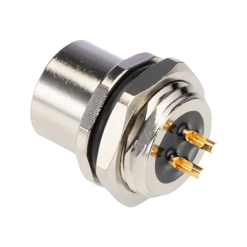 TE Connectivity Circular Connector 4 Contacts Front Mounted Socket Female M12 Connector Threaded Coding A T4133012041-000