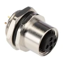 TE Connectivity Circular Connector 4 Contacts Front Mounted Socket Female M12 Connector Threaded Coding A T4133012041-000