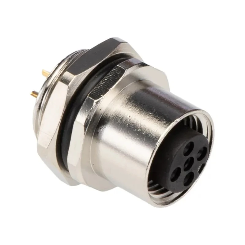 TE Connectivity Circular Connector 4 Contacts Front Mounted Socket Female M12 Connector Threaded Coding A T4133012041-000
