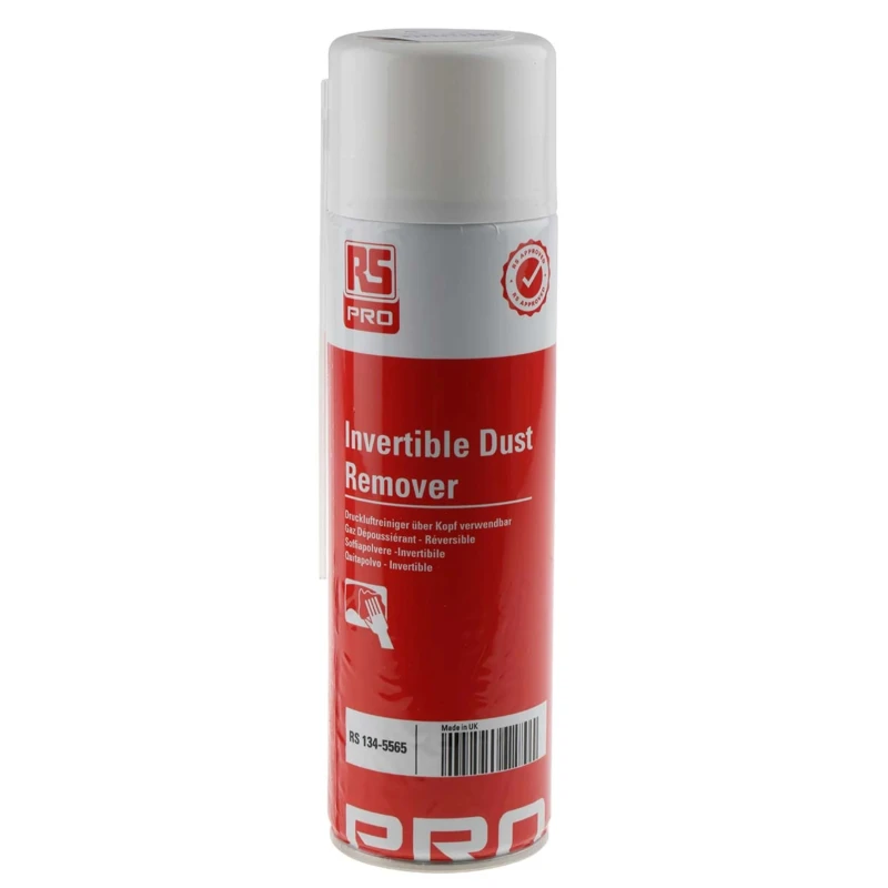 RS PRO Invertible Air Duster, 250 ml Aerosol, Difluoroethane, Flammable, Model 134-5565