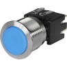 Schurter MSM LA CS 19 Series Illuminated Latching Push Button Switch, Panel Mount, 19.1 mm Cutout, DPDT, Blue LED 3-101-010