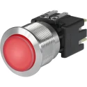 Schurter MSM LA CS 22 Series Illuminated Latching Push Button Switch, Panel Mount, 22.1 mm Cutout, DPDT, Red LED 3-101-031