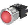 Schurter MSM LA CS 22 Series Illuminated Latching Push Button Switch, Panel Mount, 22.1 mm Cutout, DPDT, Red LED 3-101-031