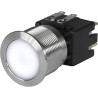 Schurter MSM LA CS 22 Series Illuminated Push Button Switch, Latching, Panel Mount, 22.1 mm Cutout, DPDT, White 3-101-041