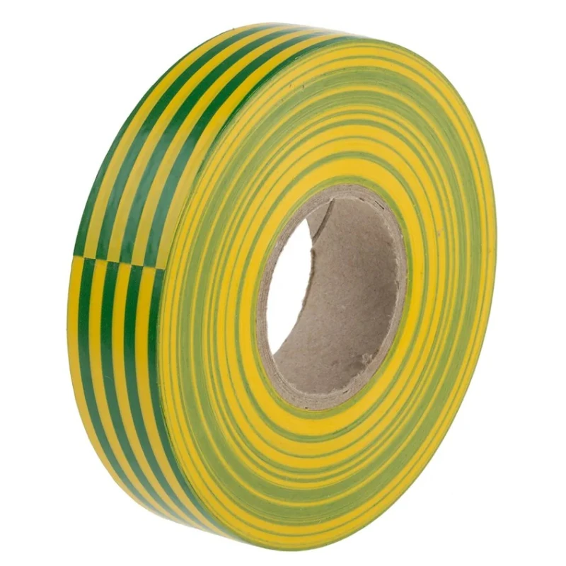 RS PRO Green, Yellow Polyvinyl Chloride Electrical Tape 19mm x 33m 134-7328