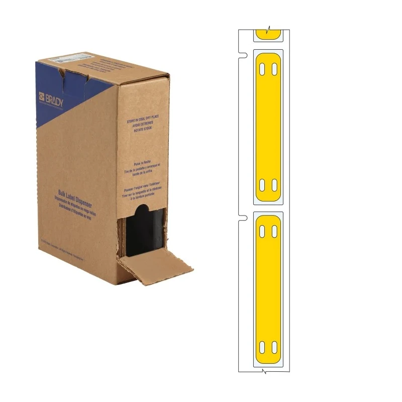 Brady Yellow Cable Labels, 10 mm Width, 60 mm Length, 250 Per Pack BM71H-1-7643-YL