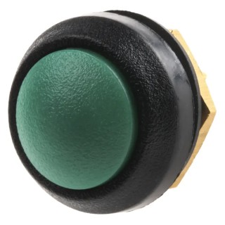ITW Switches 48 Series Miniature Push Button Switch Panel Mount 14 mm Cutout Green SPST IP67 48-2-RB-N-GR-B