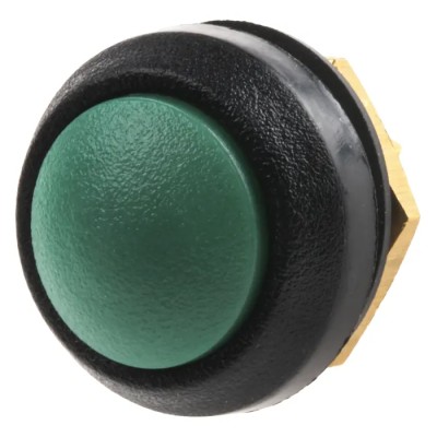 ITW Switches 48 Series Miniature Push Button Switch Panel Mount 14 mm Cutout Green SPST IP67 48-2-RB-N-GR-B