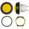 ITW Switches 48 Series Miniature Push Button Switch, Latching, Panel Mount, 13.6 mm Cutout, SPST, Clear LED 48-2-RB-N-YL-B
