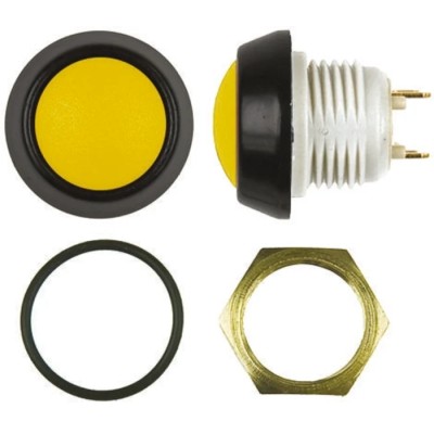 ITW Switches 48 Series Miniature Push Button Switch, Latching, Panel Mount, 13.6 mm Cutout, SPST, Clear LED 48-2-RB-N-YL-B