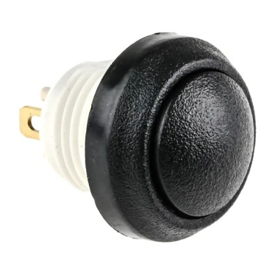 ITW Switches 48 Series Miniature Push Button Switch Panel Mount 14mm Cutout Black SPST IP67 48-2-RB-N-BK-B