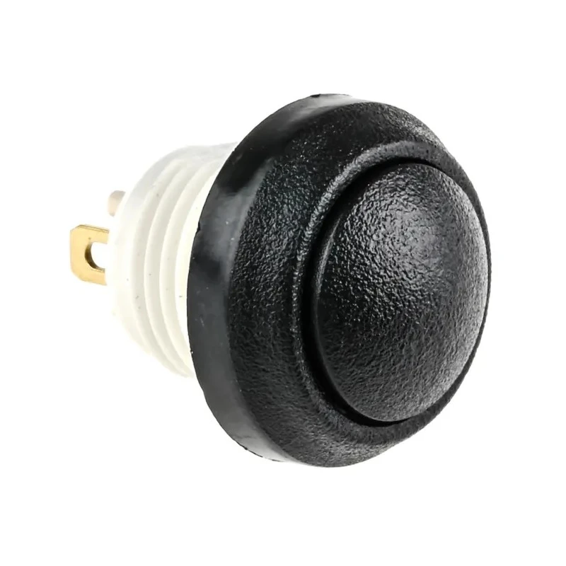 ITW Switches 48 Series Miniature Push Button Switch Panel Mount 14mm Cutout Black SPST IP67 48-2-RB-N-BK-B