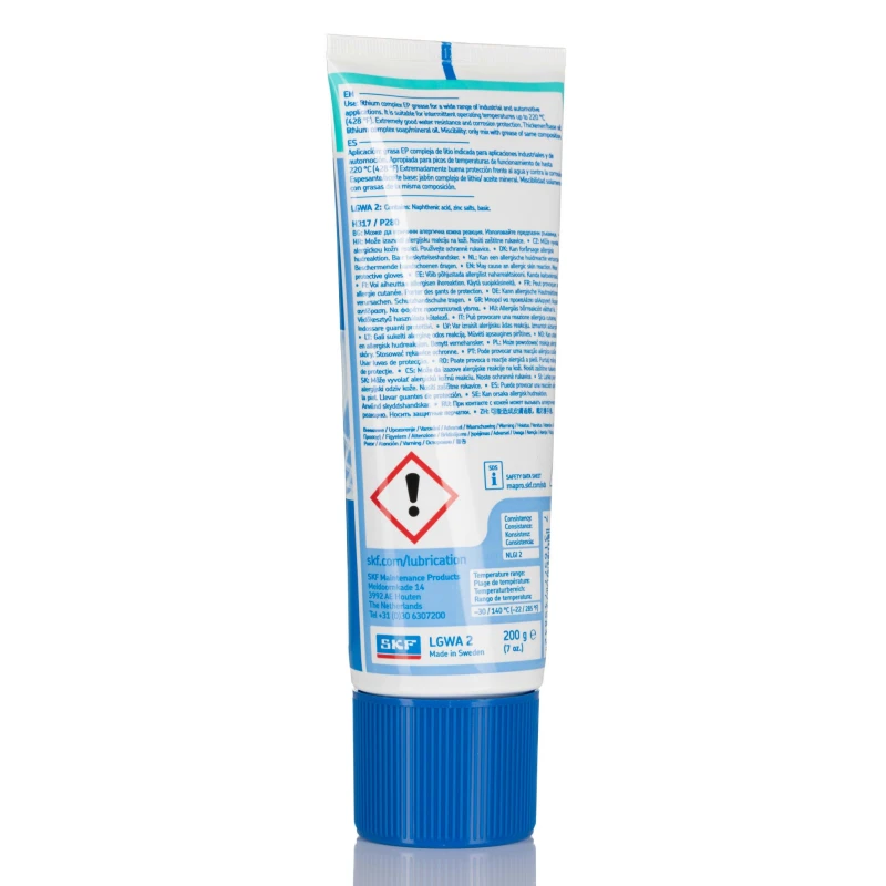 SKF Mineral Oil Grease Brown Yellow Tube 200 g NLGI Grade 2 Lithium Complex Thickener LGWA 2/0.2