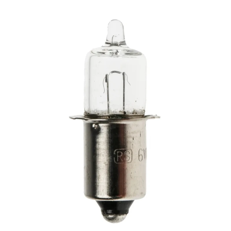 RS PRO Clear Halogen Bulb Mini Candle Lamp 9.3 mm Diameter 31 mm Length P13.5s Base 6V 4.2W 85 lm 655-9182