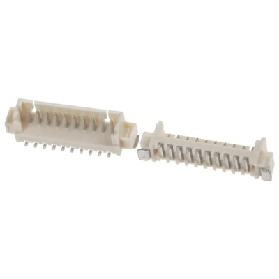 Molex 53398 Series Straight Surface PCB Header, 10 Contacts, 1.25 mm Pitch, 1 Row, Shrouded 53398-1071