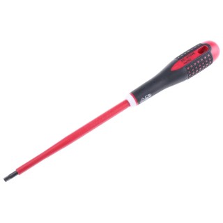 Bahco Standard Screwdriver, 4 mm Tip, 150 mm Alloy Steel Blade, Bi-Material Ergonomic Handle, VDE 1000V Insulated BE-8704S