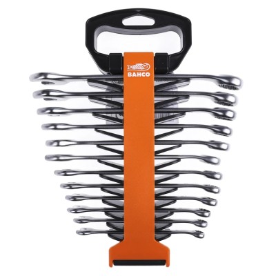 Bahco 12-Piece Ring Spanner Set 8 To 19 mm Vanadium Extra Steel Nickel Chrome Plated 111M/SH12