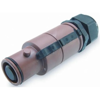 ITT Cannon Veam Snaplock IP65 Brown Cable Mount 1P Straight Industrial Power Connector 250A 1kV SNLM-P-C25-25S-BN