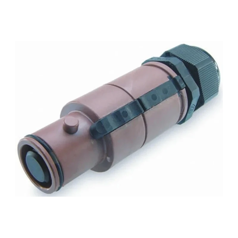 ITT Cannon Veam Snaplock IP65 Brown Cable Mount 1P Straight Industrial Power Connector 250A 1kV SNLM-P-C25-25S-BN