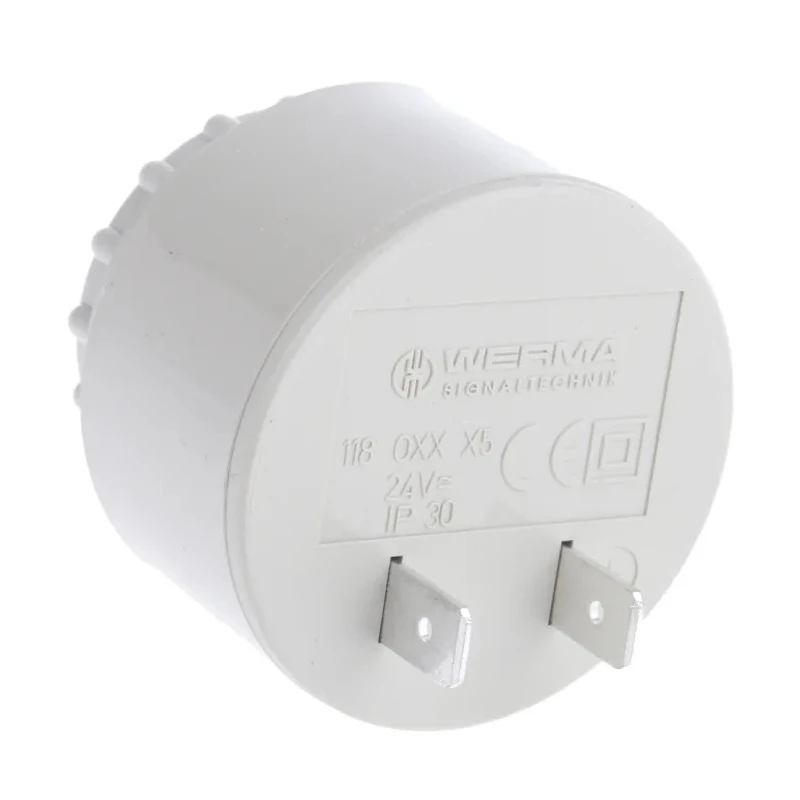 Werma Piezo Buzzer Component Panel Mount 24V AC/DC Continuous Tone 90dB High Frequency 2.4kHz 118.068.15