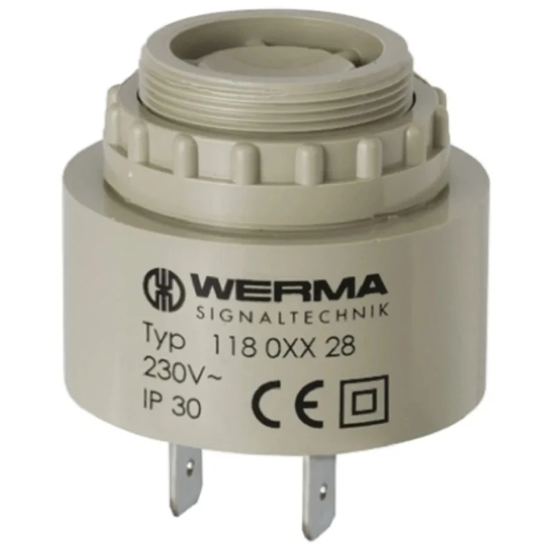 Werma 90 dB Panel Mount Multi-Tone Internal Piezo Buzzer Component, 43 mm Diameter 38 mm Height, 6 V Min 230V AC 118.068.28