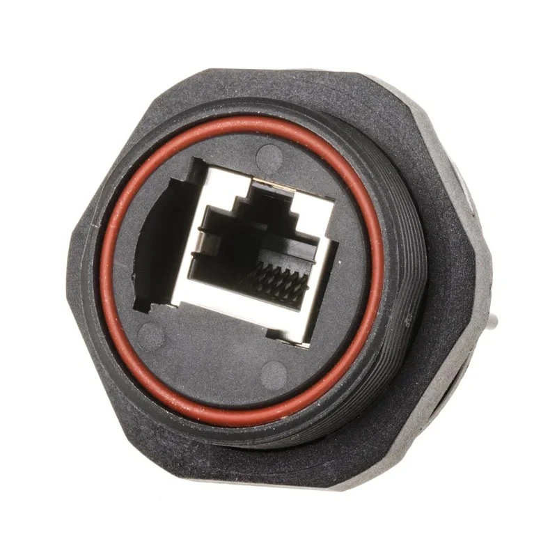 Bulgin Buccaneer Series Shielded Right Angle RJ45 Ethernet Connector Female, Through Hole, Cat5e, 1 Port 8 Way PX0839/90
