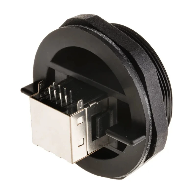 Bulgin Buccaneer Series Shielded Right Angle RJ45 Ethernet Connector Female, Through Hole, Cat5e, 1 Port 8 Way PX0839/90