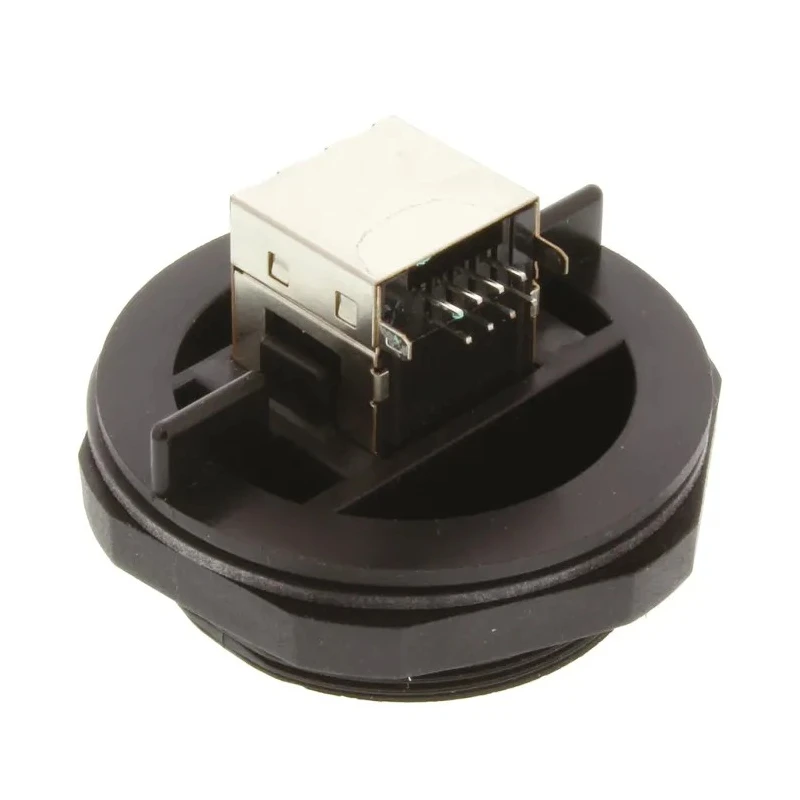 Bulgin Buccaneer Series Shielded Right Angle RJ45 Ethernet Connector Female, Through Hole, Cat5e, 1 Port 8 Way PX0839/90