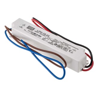 MEAN WELL Enclosed IP67 Rated LED Driver 24V, 18 W, 0.75A Constant Voltage
