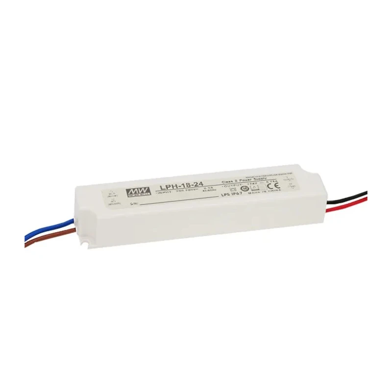 MEAN WELL IP67 1 Output LED Driver, 12V, 18 W, 1.5A Constant Voltage Enclosed AC-DC Panel Mount 
