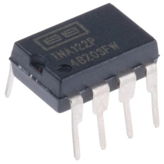 Texas Instruments Instrumentation Amplifier, 0.25 mV Offset, 120 kHz, 8-Pin PDIP, 85 μA, Model INA122P