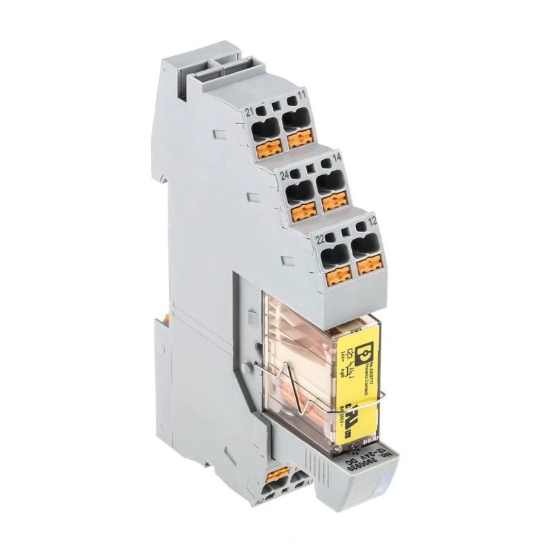 Phoenix Contact DIN Rail Interface Relay 24V DC Coil Voltage DPDT Contact Configuration 2908215
