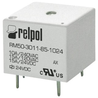 Relpol PCB Power Relay 12V DC Coil 15A Switching Current SPDT RM50-3011-85-1012
