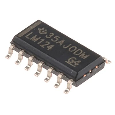 Texas Instruments Operational Amplifier 1.2 MHz Gain Bandwidth, 14-Pin SOIC 4-Channel Surface Mount LM124DR