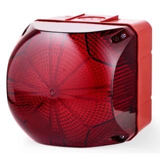 AUER Signal QDS Series Red Beacon 24V AC/DC Steady, Flashing Surface Mount Bracket LED Bulb IP66