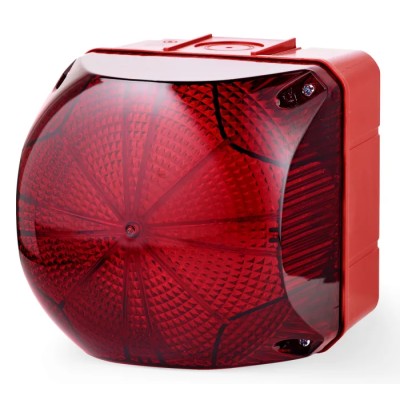 AUER Signal QDS Series Red Beacon 24V AC/DC Steady, Flashing Surface Mount Bracket LED Bulb IP66