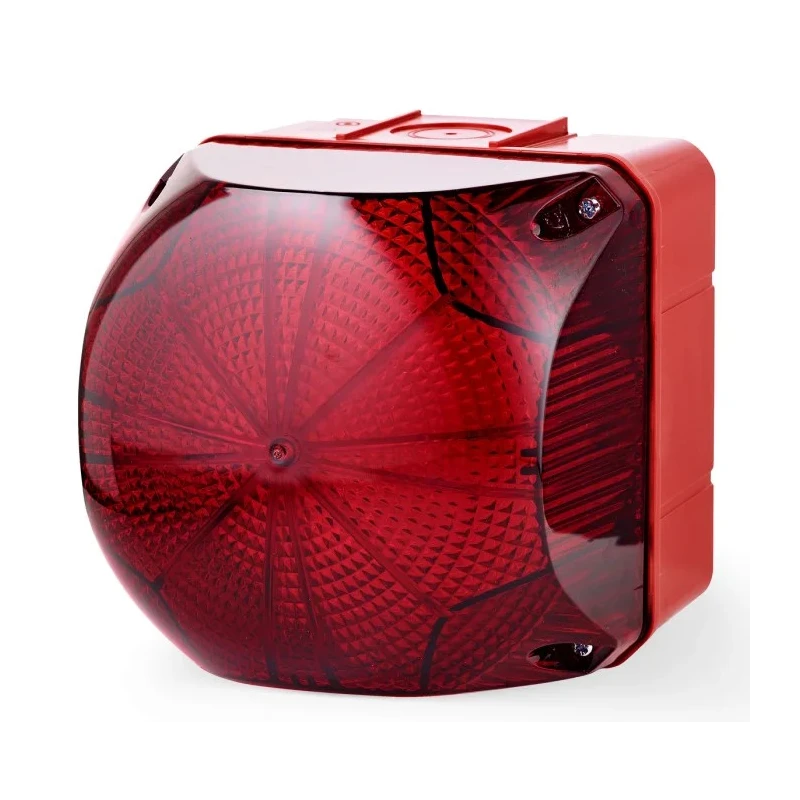 AUER Signal QDS Series Red Beacon 24V AC/DC Steady, Flashing Surface Mount Bracket LED Bulb IP66