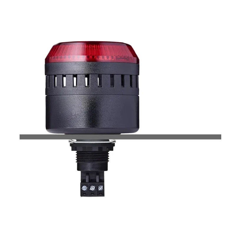 AUER Signal ELM Series Red Beacon-Buzzer Combination 24V AC/DC Polycarbonate Housing IP65 98 dB at 1m IP65
