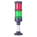 AUER Signal ECOmodul60 Series Red and Green LED Signal Tower Multi-tone 2 Lights 24V AC/DC Base 