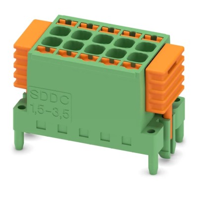 Phoenix Contact SDDC 1.5/5-PV-3.5 Series PCB Terminal Block, 5-Contact, 3.5 mm Pitch, 2 Row, 160V, 8A, Polyamide 1848671