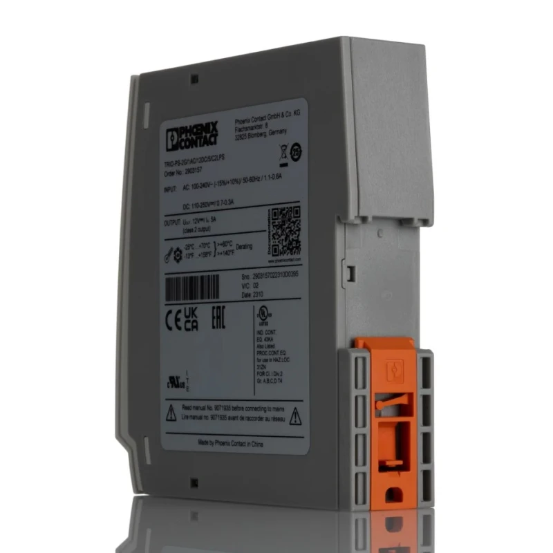 Phoenix Contact TRIO POWER Switched Mode DIN Rail Power Supply 264 V AC, 275 V DC Input, 12 V DC, 5 A Output, 60 W 2903157