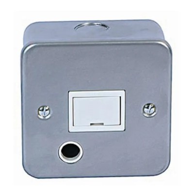 RS PRO 13A 1 Gang Switched Fused Spur BS 1363-4, Grey Powder Coated Flush Mount 25V 135-1004