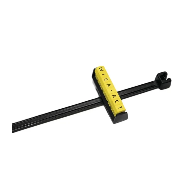 HellermannTyton WIC Snap-On Cable Marker, Black Legend, Polyamide, 3 mm to 38 mm Cable 561-06000 WICA-ACT-BK-PA66HIRHS-BK