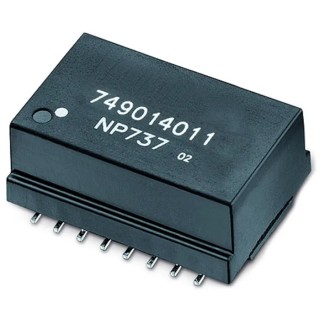 Wurth Elektronik Surface LAN Ethernet Transformer, 1 Output, 24.55mm Length, 18.25mm Width, 350μH Inductance, 85 7490140112