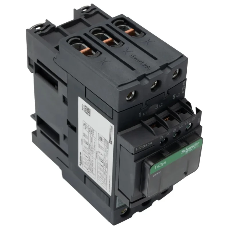 Schneider Electric TeSyS D 3-Pole Contactor, 24V DC Coil, 40A, 18.5 kW, 690V AC LC1D40ABBE